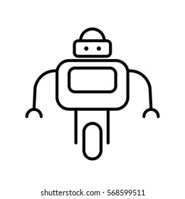 Symbol of Personal Droid Thin line Icon of Future Technology. Stroke Pictogram Graphic for Web Design. Quality Outline Concept. Premium Mono Linear Beautiful Plain Laconic Logo. Vector Symbol