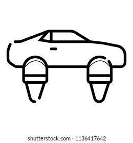 Symbol of Personal Hovercar Thin line Icon of Future Technology. Stroke Pictogram Graphic for Web Design. Quality Outline Vector Symbol Concept. Premium Mono Linear Beautiful Plain Laconic Logo.