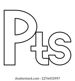 Symbol peseta spanish currency money contour outline line icon black color vector illustration image thin flat style