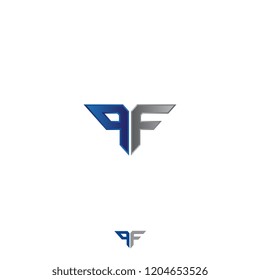 Symbol of the PF letter vector for logo identity