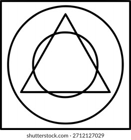 Symbol of the Philosopher's Stone.The Squared Circle sign, symbol, vector, art
