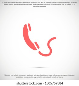Symbol of phone call icon. Symbol of phone call icon in trendy flat style isolated on grey background. Handset icon with waves. Symbol of phone call icon symbol for your design, logo,  
