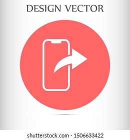 Symbol of phone call icon. Symbol of phone call icon in trendy flat style isolated on grey background. Handset icon with waves. Symbol of phone call icon symbol 