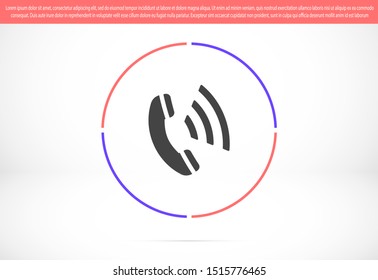 Symbol of phone call icon. Symbol of phone call icon in trendy flat style isolated on grey background. Handset icon with waves. Symbol of phone call icon symbol for your design, logo,  
