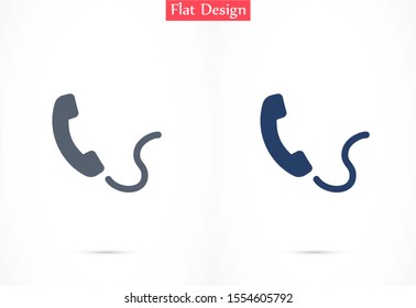 Symbol of phone call icon. Symbol of phone call icon in trendy flat style isolated on grey background. 