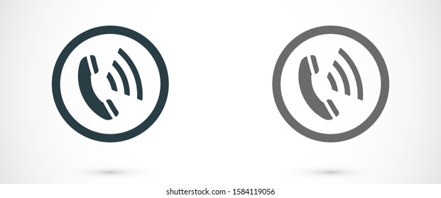 Symbol of phone call icon. Symbol of phone call icon in trendy flat style isolated on grey background. Handset icon with waves. Symbol of phone call icon symbol for your design, logo,  