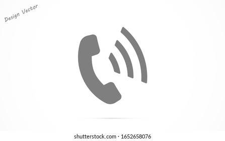 Symbol of phone call icon. Symbol of phone call icon in trendy flat style isolated on grey background. Handset icon with waves. Symbol of phone call icon symbol for your design, logo,  