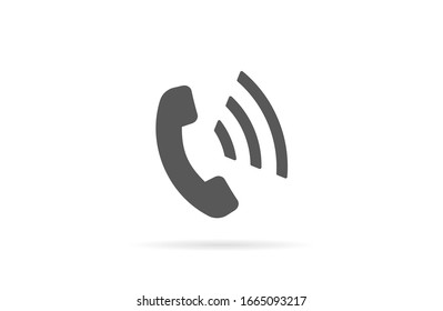 Symbol of phone call icon. Symbol of phone call icon in trendy flat style isolated on grey background. Handset icon with waves. Symbol of phone call icon symbol for your design, logo,