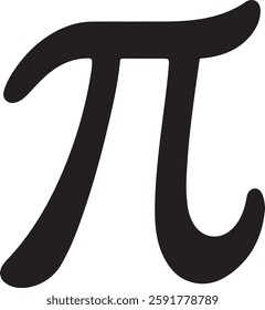 Symbol of pi number 3.14. Isolated background