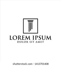 Symbol Pillar Logo Template vector