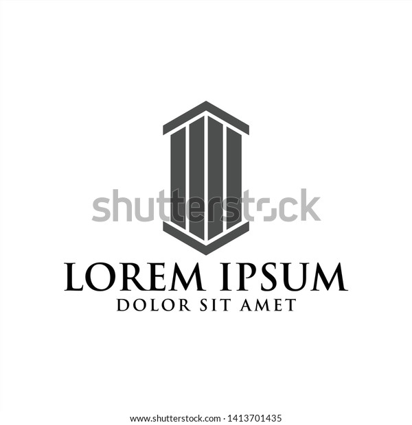 Symbol Pillar Logo Template Vector Stock Vector Royalty Free