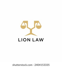 Symbol of the pillar of Premium. Law Firm, Law Offices, Attorney services, pillar, king lion Luxury logo design inspiration.	