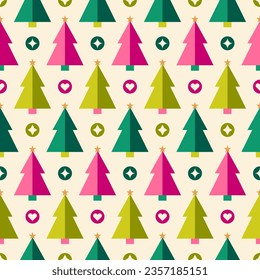 Symbol pine tree seamles pattern design for christmas and new year holidays.