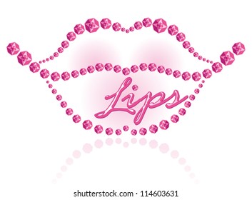 Symbol pink shiny lips.