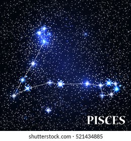 Symbol: Pisces Zodiac Sign. Vector Illustration. EPS10