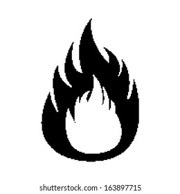 Symbol pixel flame fire