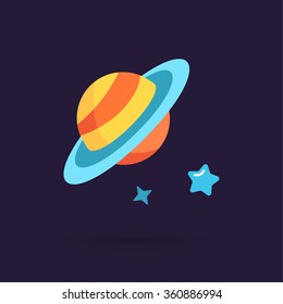 Symbol of planet with rings