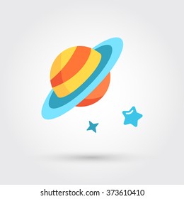 Symbol of planet with rings