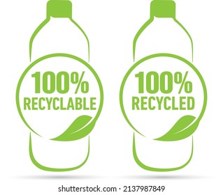 Symbol plastic bottle recycled eco friendly product