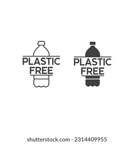 symbol of plastic free, eco friendly, vector art.