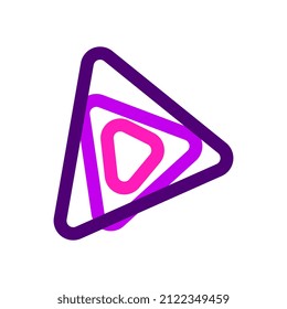symbol play flat abstract icon