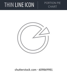 Symbol of Portion Pie Chart. Thin line Icon of Infographics. Stroke Pictogram Graphic for Web Design. Quality Outline Vector Symbol Concept. Premium Mono Linear Beautiful Plain Laconic Logo