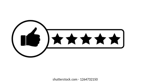 symbol of a positive rating of five stars, a simple picture.