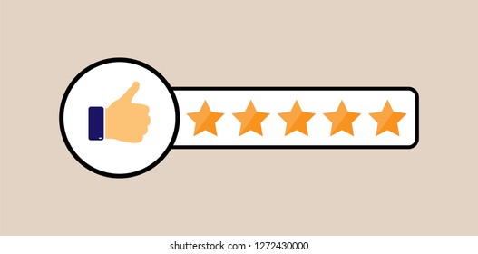symbol of a positive rating of five stars, a simple picture.