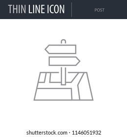 Symbol of Post. Thin line Icon of of Tourism And Travel. Stroke Pictogram Graphic for Web Design. Quality Outline Vector Symbol Concept. Premium Mono Linear Beautiful Plain Laconic Logo