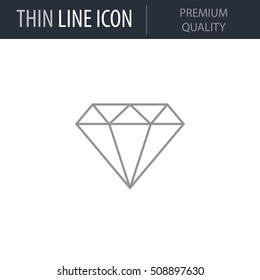 Symbol of Premium Quality Thin line Icon of Business. Stroke Pictogram Graphic for Web Design. Quality Outline Vector Symbol Concept. Premium Mono Linear Beautiful Plain Laconic Logo