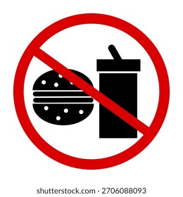 Symbol für verbotenes Essen und Trinken in der Gegend.