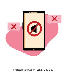 Símbolo de prohibido de smartphone aislado