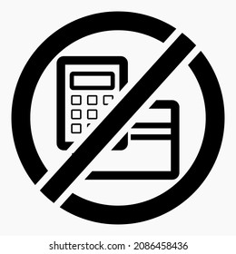 Symbol for prohibiting card payments. There is no cashless payment. Cards are not accepted. Commercial line vector icon for websites and mobile minimalistic flat design.