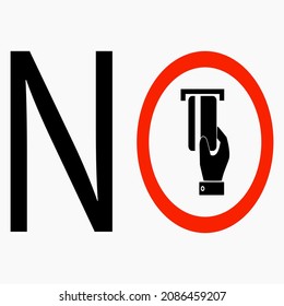 Symbol for prohibiting card payments. There is no cashless payment. Cards are not accepted. Commercial line vector icon for websites and mobile minimalistic flat design.