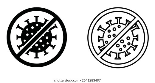 Symbol of prohibition against virus, highlighting safety and health measures in public spaces at any time
