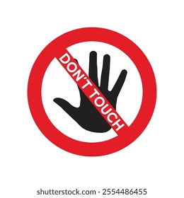 Symbol for prohibition don't touch icon, Sign Vector