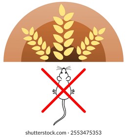 Symbol - prohibition of rodents entering where there is grain