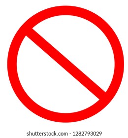 symbol. Prohibition Sign. icon isolated on white background
