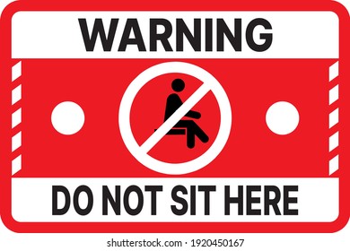 Symbol of prohibition of sitting, especially for people with disabilities