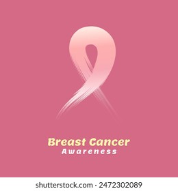 A symbol is prominently used during Breast Cancer Awareness Month in October to promote awareness and support. Breast cancer awareness symbol, vector illustration