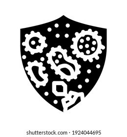 symbol of protection against disease glyph icon vector. symbol of protection against disease sign. isolated contour symbol black illustration