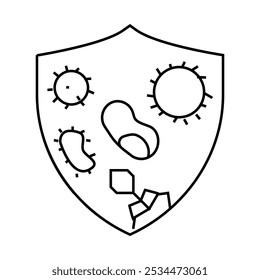 symbol of protection against disease line icon vector. symbol of protection against disease sign. isolated contour symbol black illustration