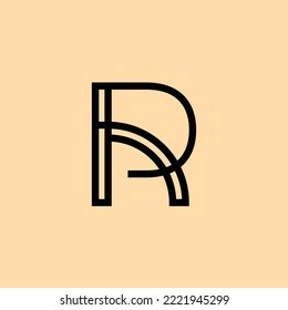Symbol R, simple logo, lines, abstract identity