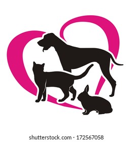 symbol rabbit, cat and dog