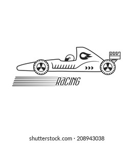 Symbol of a racing car. Vector