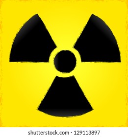 Symbol of radiation with grunge effects