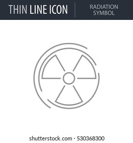 Symbol Of Radiation Symbol. Thin Line Icon Of Icons Of Biochemistry And Genetics Icon. Stroke Pictogram Graphic For Web Design. Quality Outline Vector Symbol Concept. Premium Mono Linear Beautiful