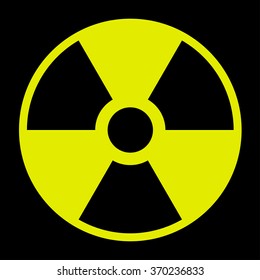 symbol of radioactive contamination with highlights on a black background,  danger