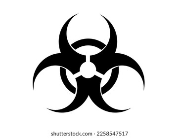 symbol of radioactive danger virus radiation sign on a white background