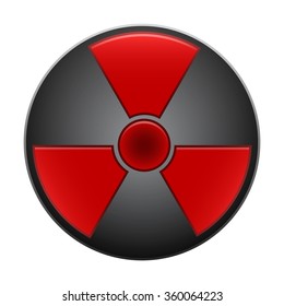 The symbol of radioactivity. Radiation red  icon atom sign
